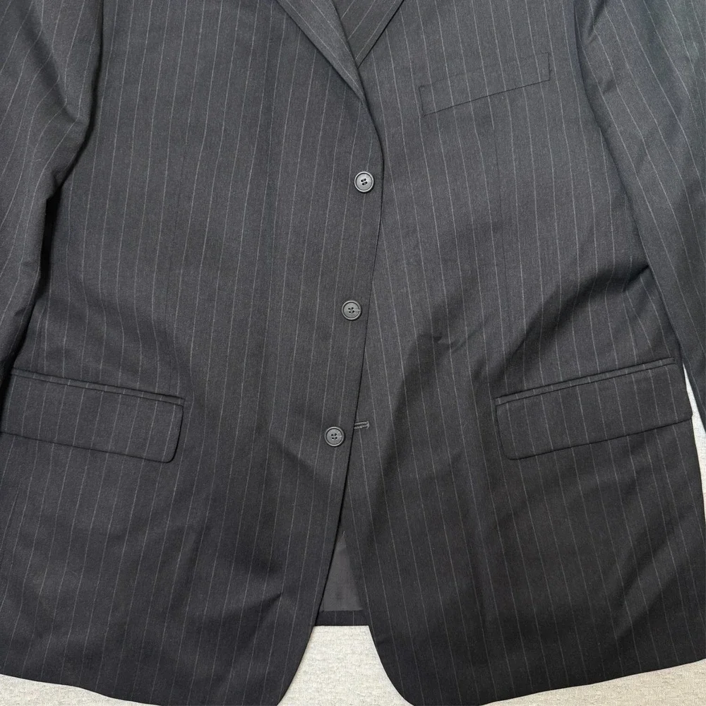 Petrocelli Roger Stuart Mens Black Suit‎ 50L Wool Cashmere Blazer Pants Classic